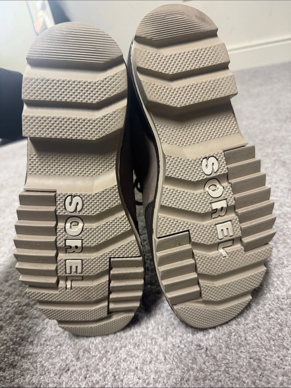 Sorel Kids Taupe Faux-Sherpa Lace-Up Winter Boots